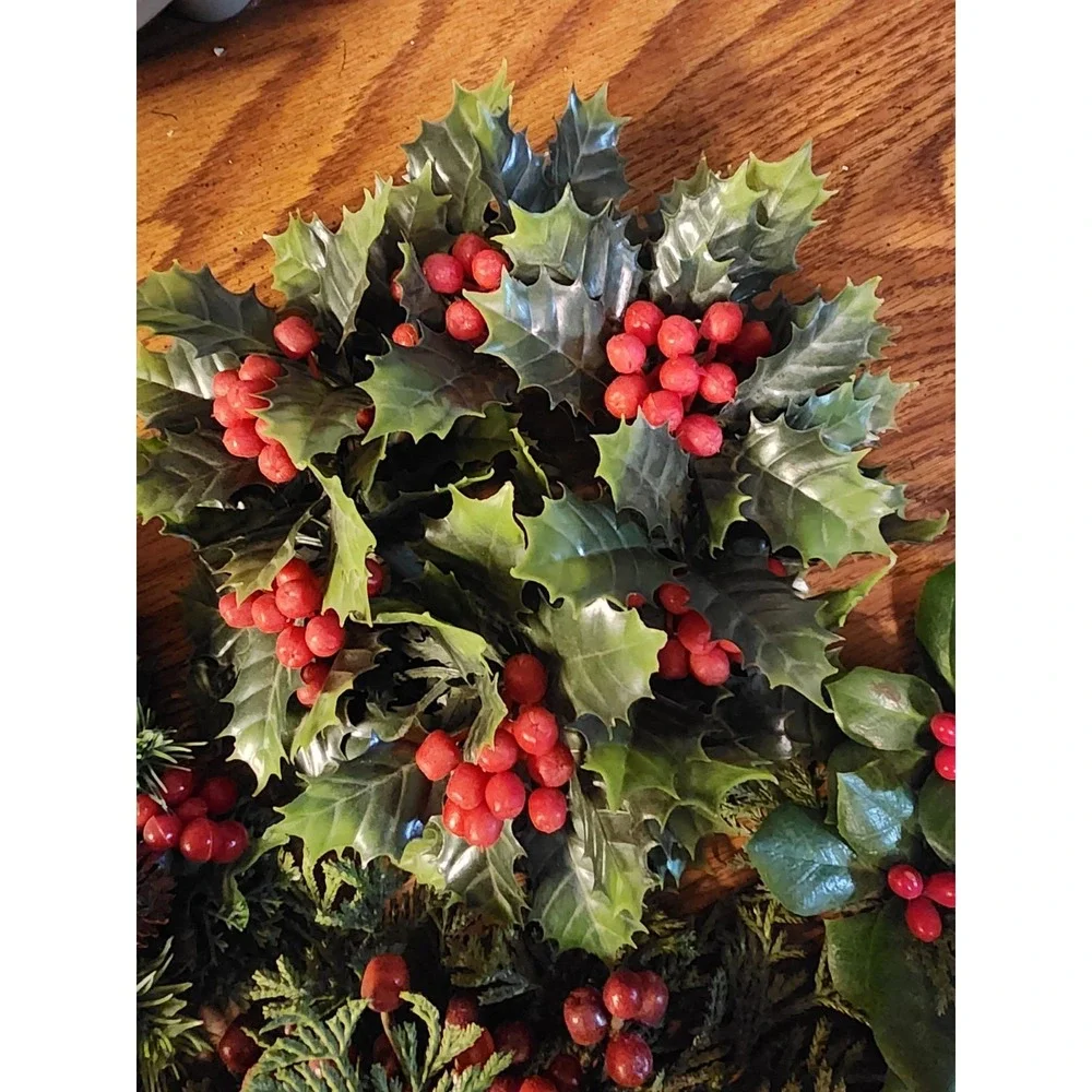 Vintage Lot Of 5 Christmas Faux Floral Candle Rings Wreaths MCM Holly Berry